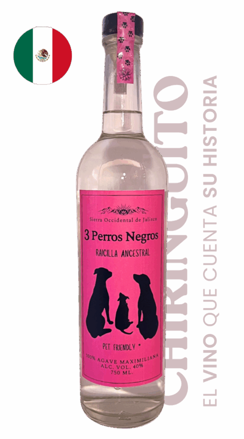 3 PERROS NEGROS <br> Raicilla <br> ANCESTRAL